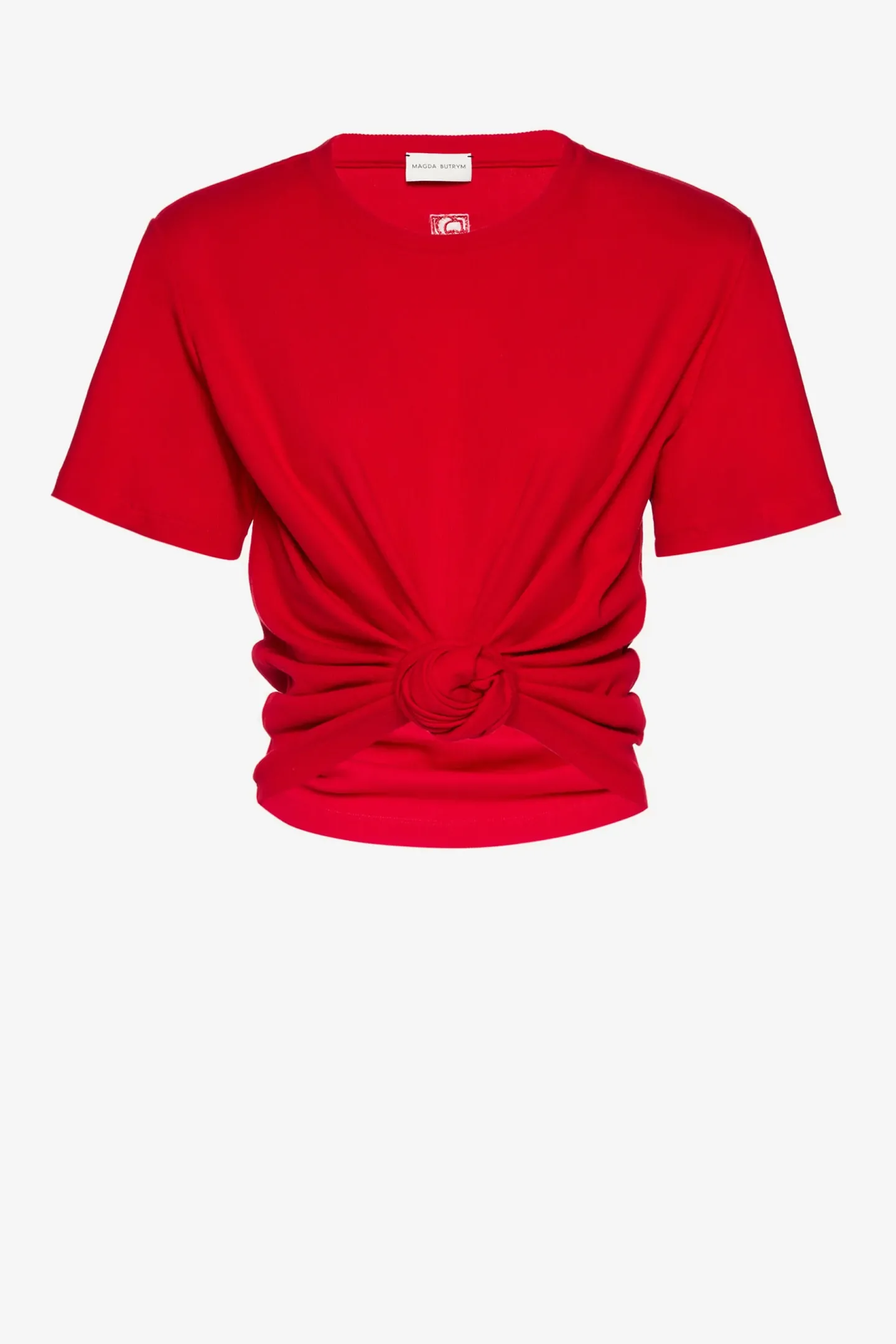 tshirt_knotted_in_rot_0.webp Magda Butrym Shirts, Tank Tops & Longsleeves<T-Shirt Knotted in Rot