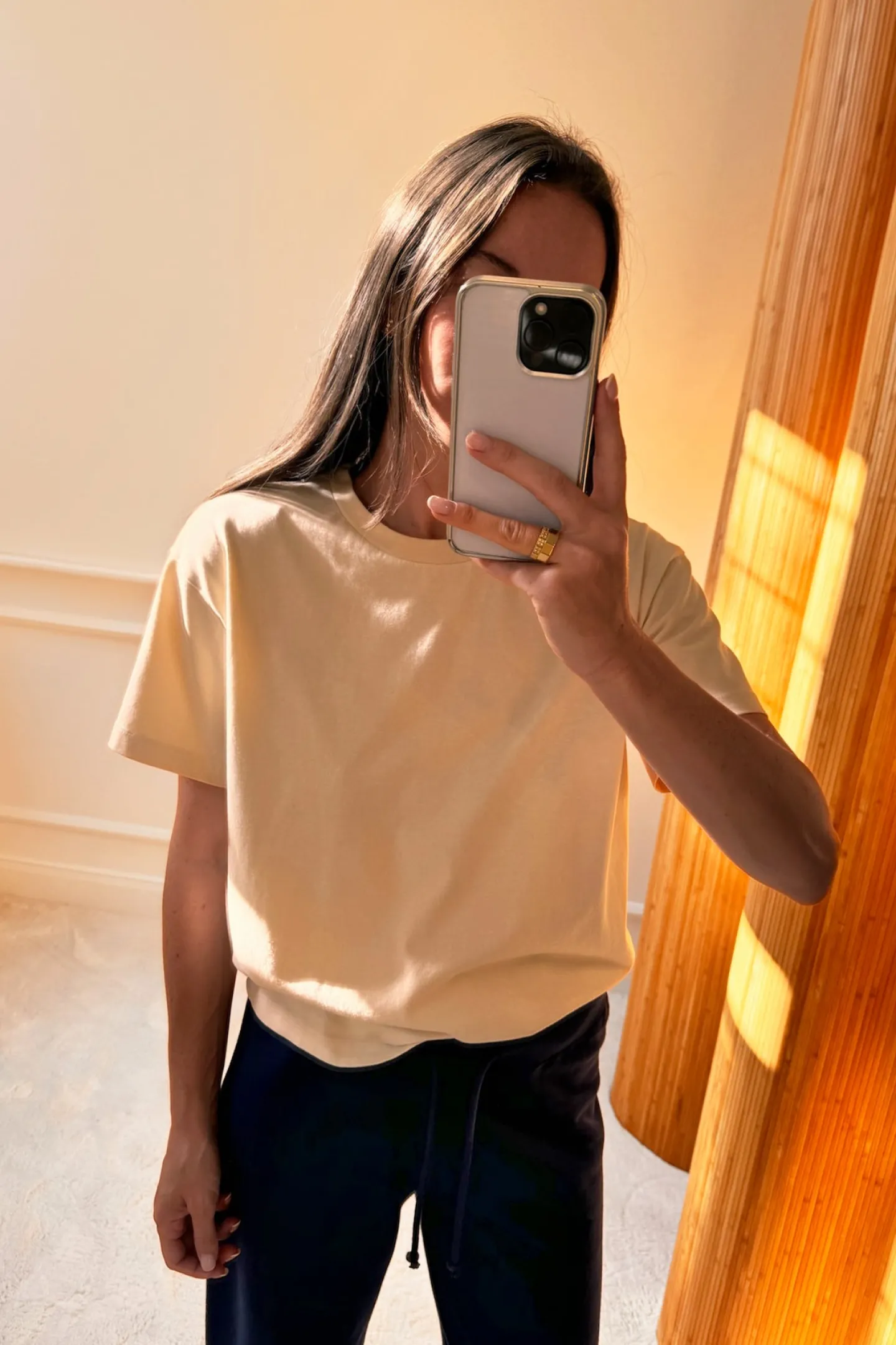 tshirt_le_mont_in_bleache_6.webp Ladneri Shirts, Tank Tops & Longsleeves<T-Shirt Le Mont in Bleached Sand