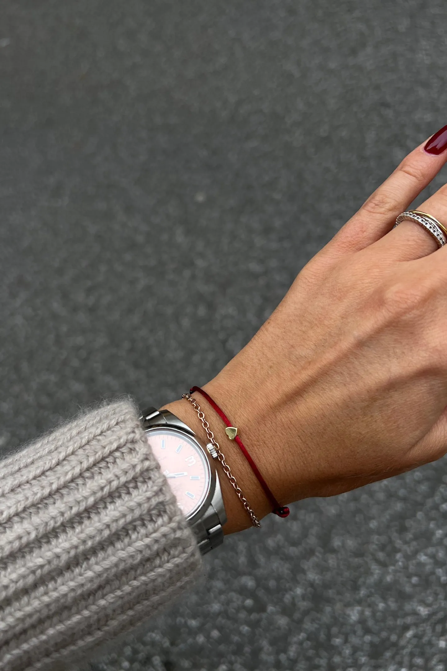 armband_heart_in_burgundy_1.webp Nina Kastens x Anita Hass Schmuck | Fine Jewelry<Armband 'Heart' in Burgundy