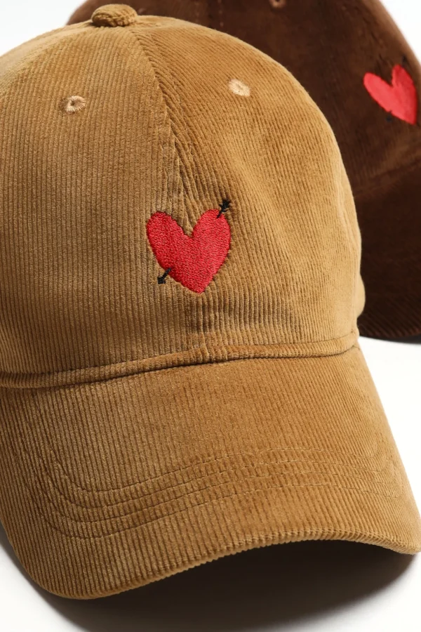 Anita Hass Caps & Mützen<Cord-Cap 'Heart' in Camel