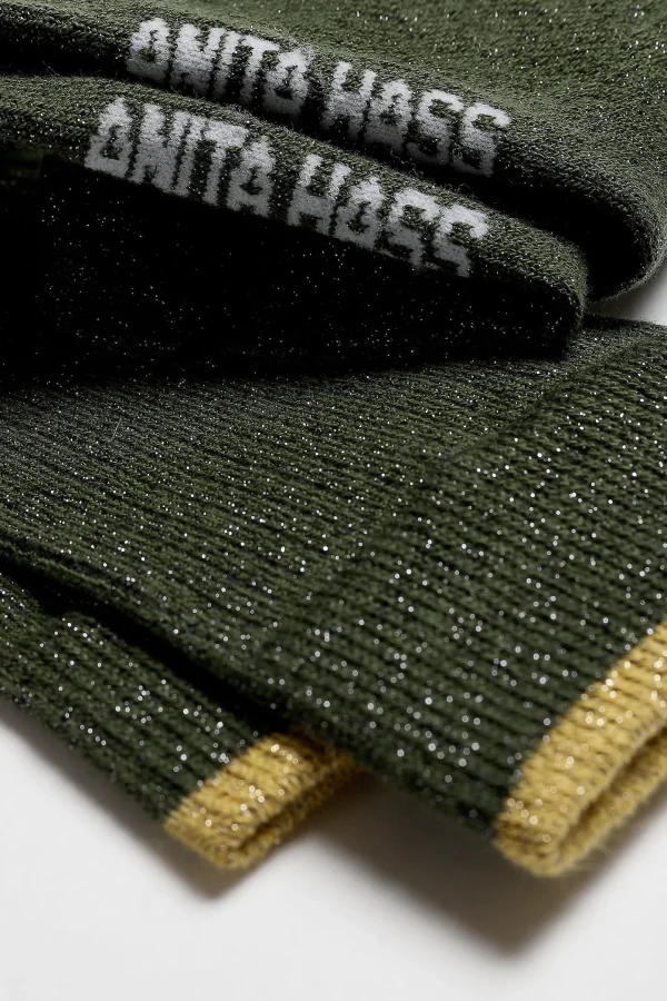 Anita Hass Socken<Lurexsocken in Grün/Gold