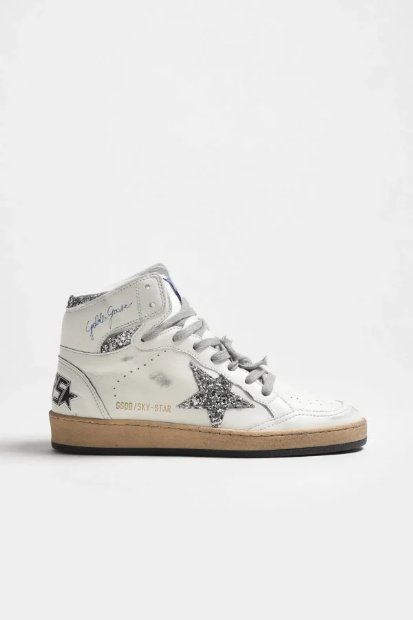 Golden Goose Sneaker | High Top<Sneaker Sky Star in Weiß/Silber