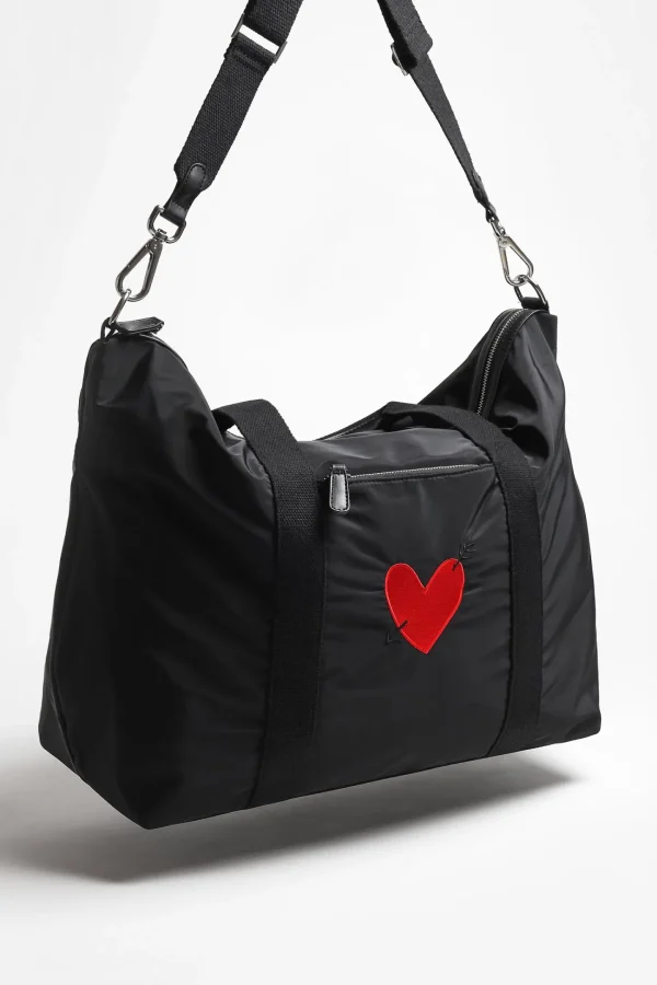 Anita Hass Shopper<Tasche 'Heart' in Black Nylon