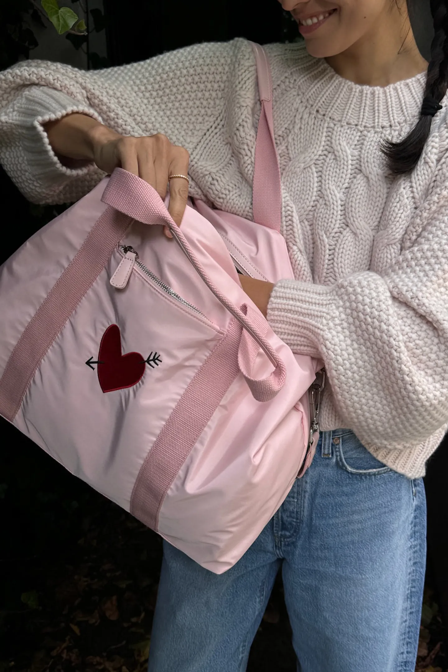 tasche_heart_in_rose_nylo_3.webp Anita Hass Shopper<Tasche 'Heart' in Rose Nylon