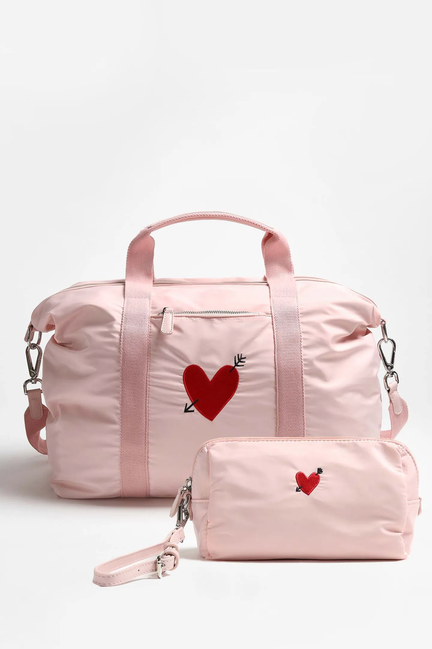 taschen_set_heart_in_rose_0.webp Anita Hass Shopper<Taschen Set 'Heart' in Rose Nylon