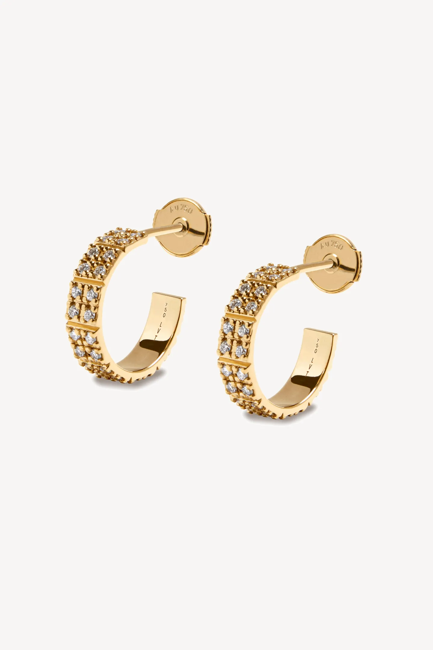 tile_creoles_full_diamond_0.webp Lilian von Trapp Schmuck | Fine Jewelry<Tile Creoles Full Diamonds in Gold