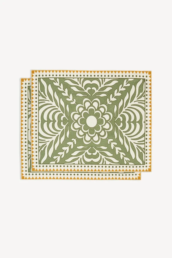 La Double J Home<Tischset Herringbone in Light Green